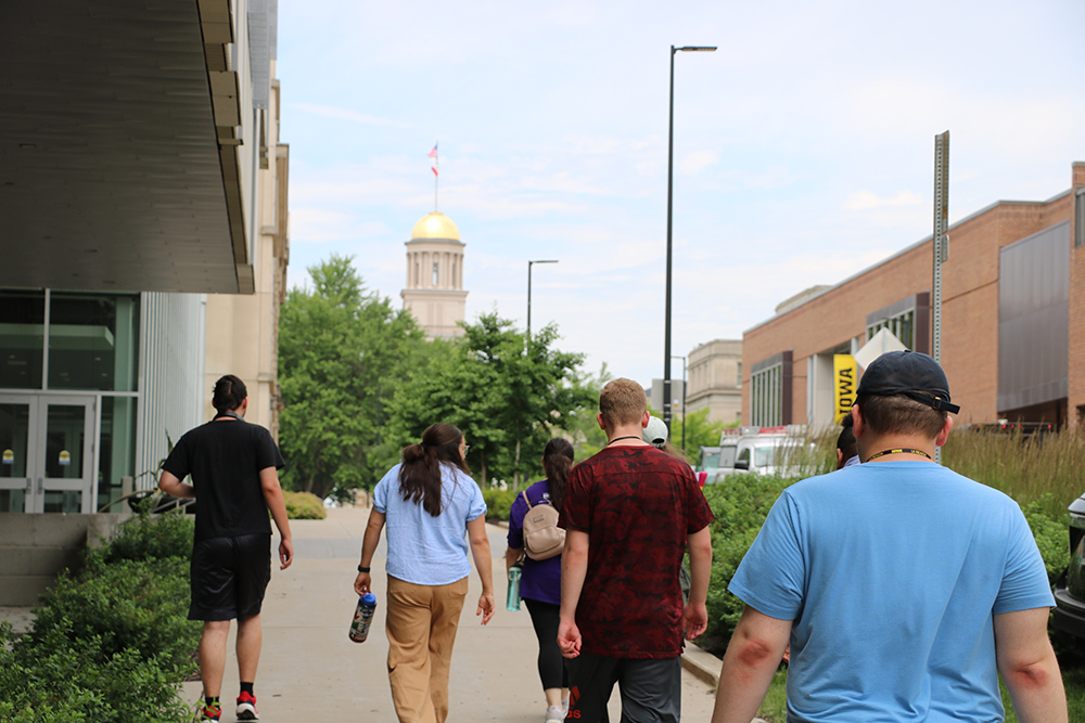 Students walking on campus