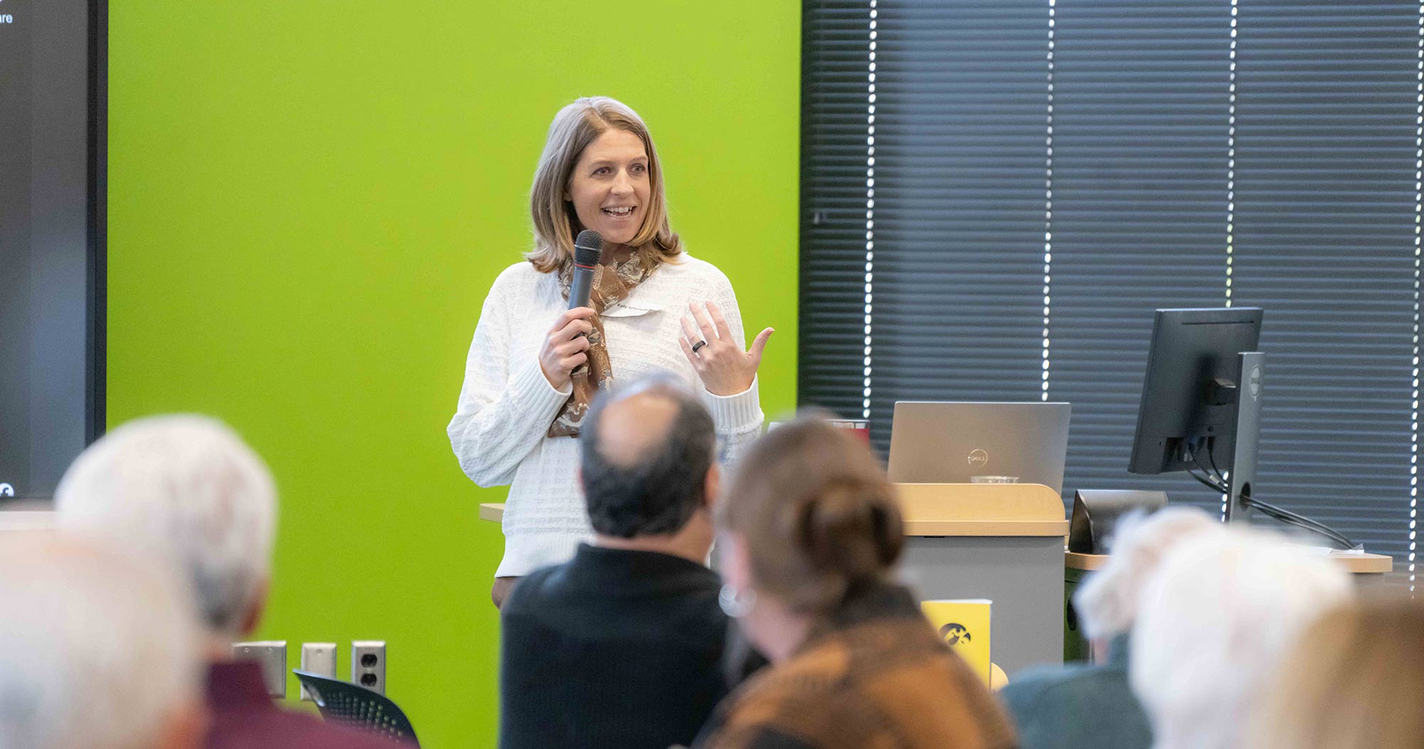 Associate Professor Katy Schroeder presenting 
