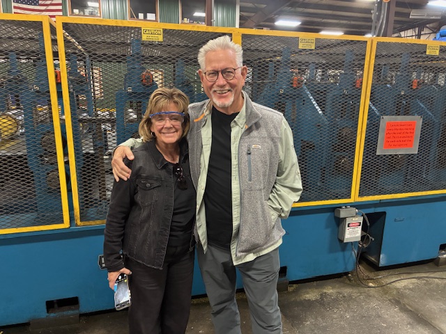 President Wilson stands with Charles Sukup.