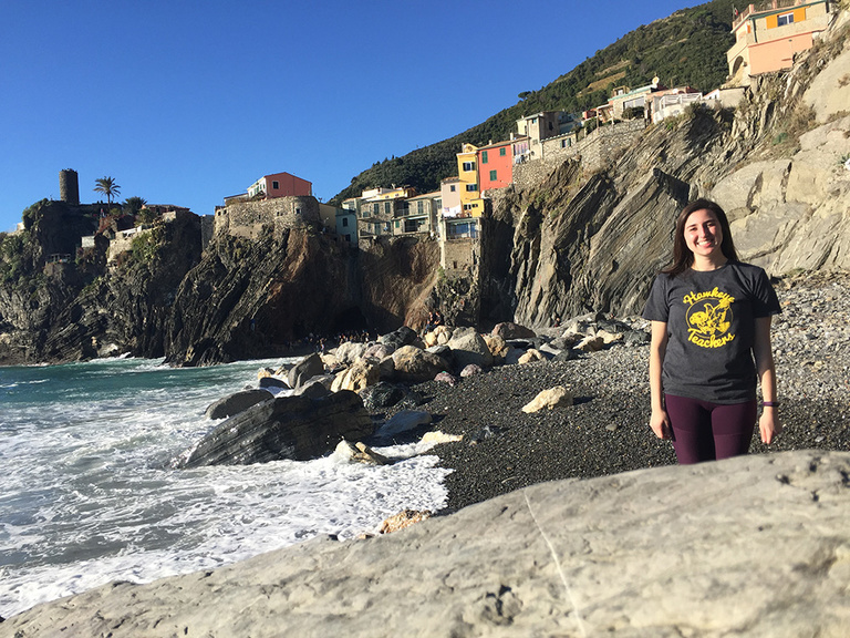 Allison Gattone at the beach in Italy.