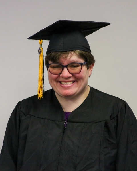 Annie Garcia wearing a cap and gown