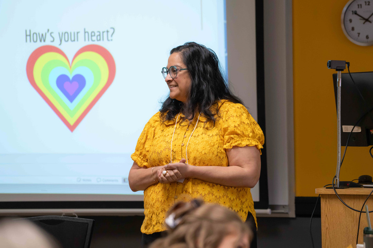 Saba Khan Vlach presenting at the 2026 Educators Rising State Conference & Competition