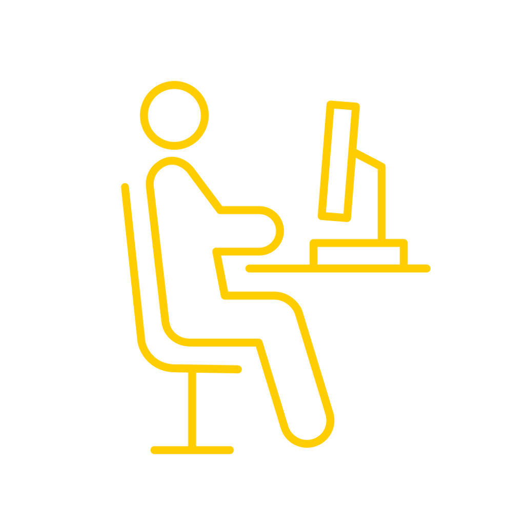 working at a desk icon