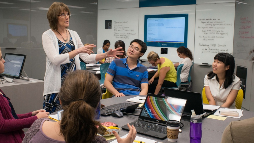 Kathy Schuh and teaching in this classroom