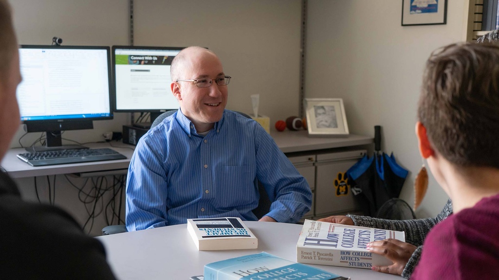 Professor Nick Bowman in his office 