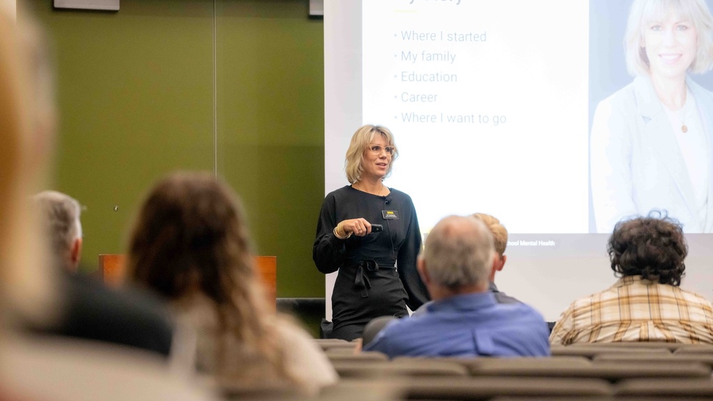 Professor gives presentation at conference 